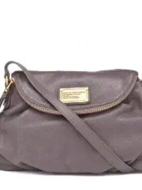 Marc by Marc Jacobs Classic Q Natasha Deep Gray Italian Leather Crossbody Bag